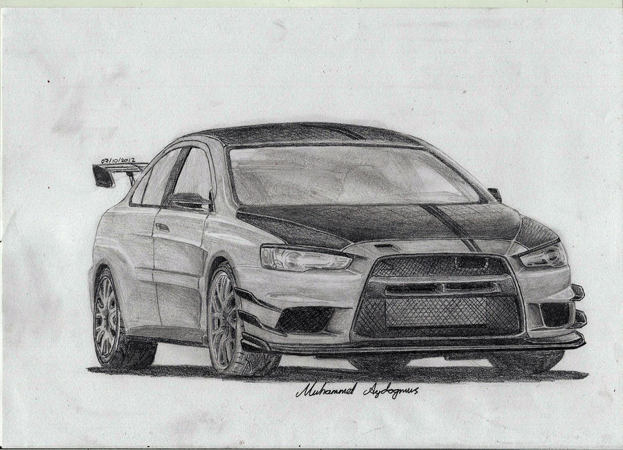Evo Rear Drawing Basic Mitsubishi EVO 2012 by CptSky on DeviantArt