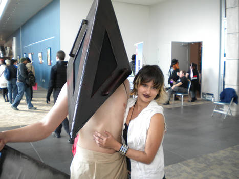 Pyramid Head and Heather Mason