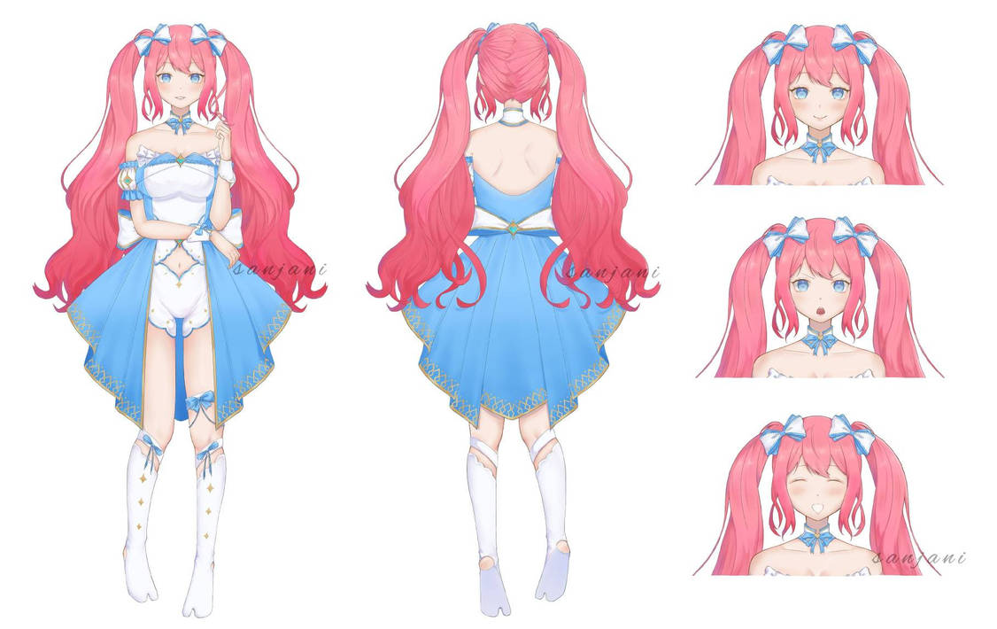 Aoka Deviantart Character sheet commission for Fukumi Aoka by Sansanjani on DeviantArt