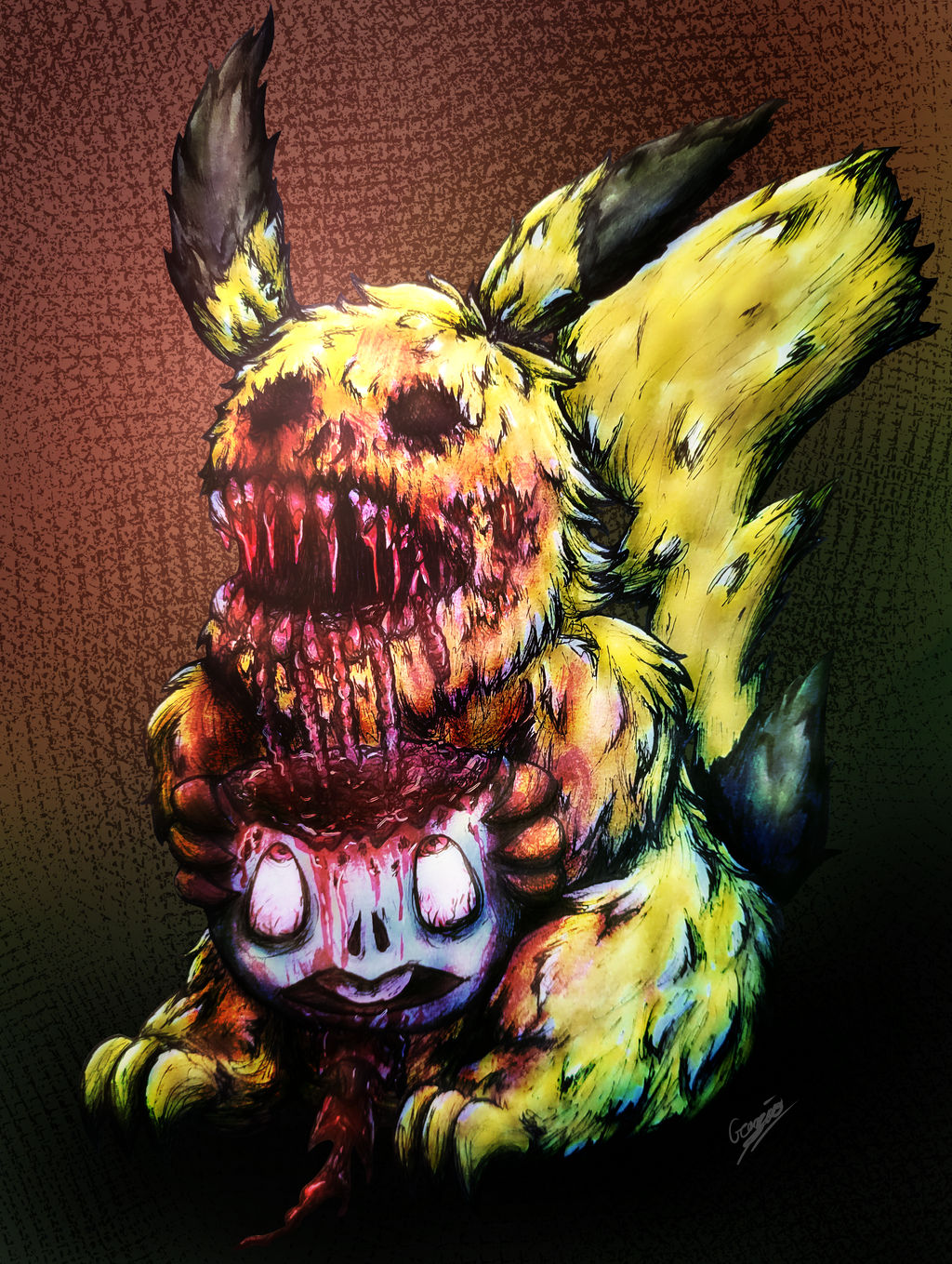 zombie pikachu pokemon card Zombie Pikachu Art Print: Horror Inspired Pokemon Poster