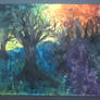 abstract trees rainbow path