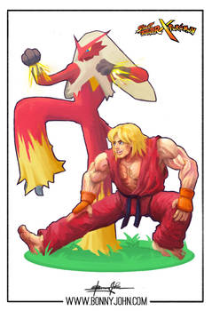 Ken x Blaziken - Pokemon x Street Fighter