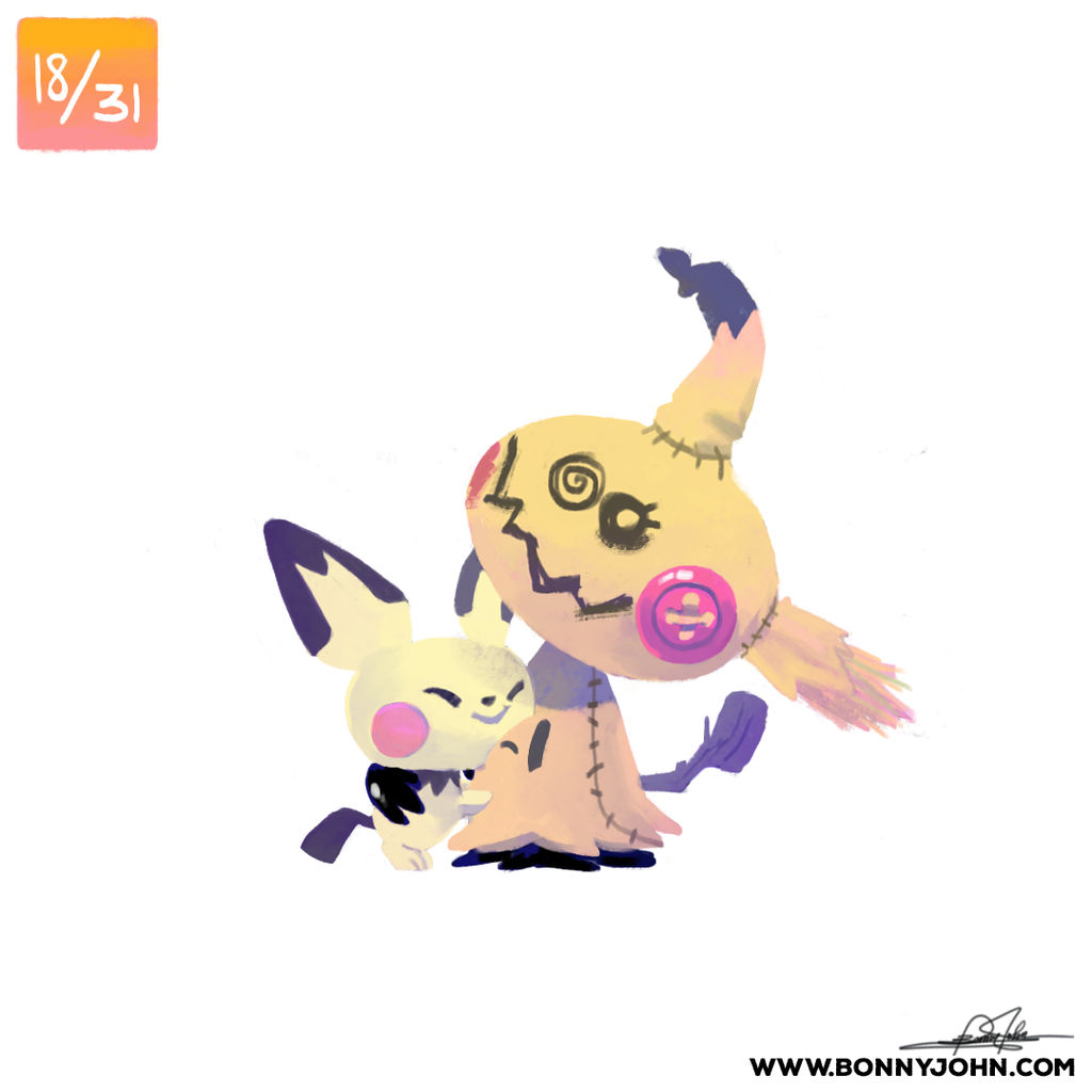 10/18 - Mimikyu and Pichu! by BonnyJohn