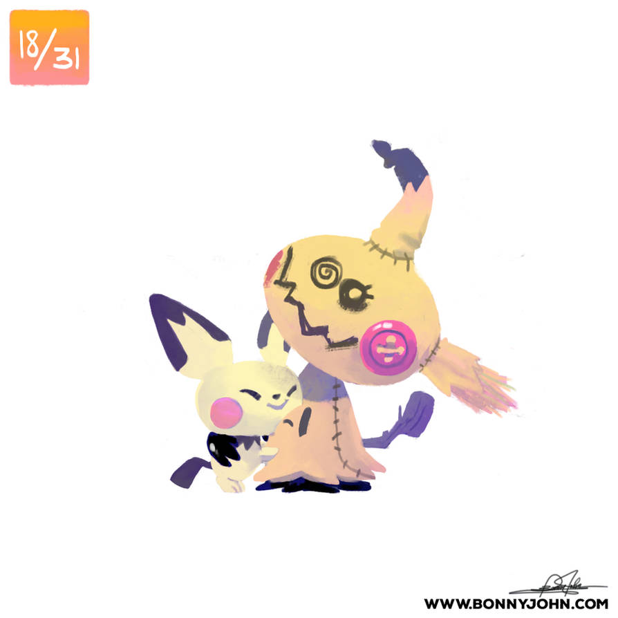 10/18 - Mimikyu and Pichu! by BonnyJohn