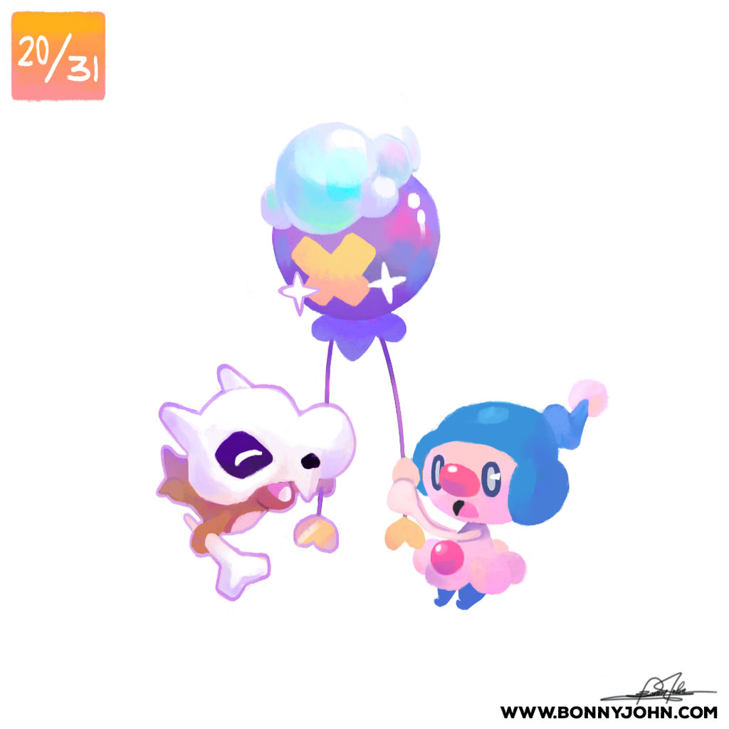 10/20 - Cubone, Mime Jr, and Drifloon! by BonnyJohn
