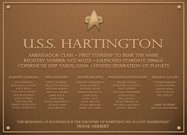 U.S.S Hartington plaque