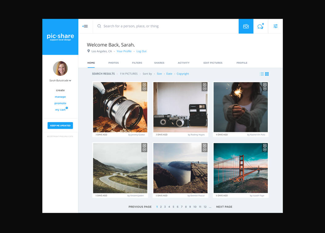 Photography Social Network Mockup - picshare