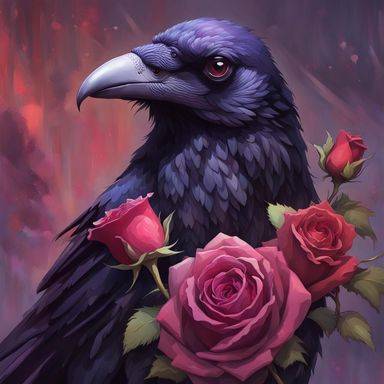 Raven With Roses The raven and the rose by analovecatdog on DeviantArt