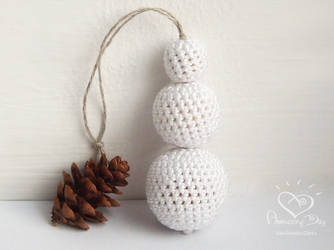 Crochet Snowman Decor, Elegant Ornament