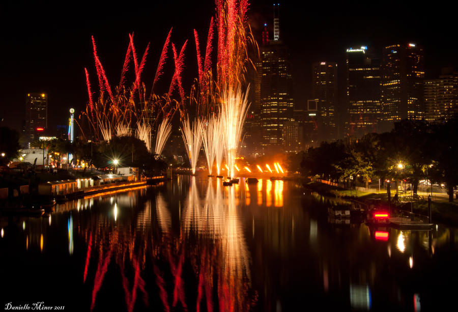 Moomba Fireworks Cityscape