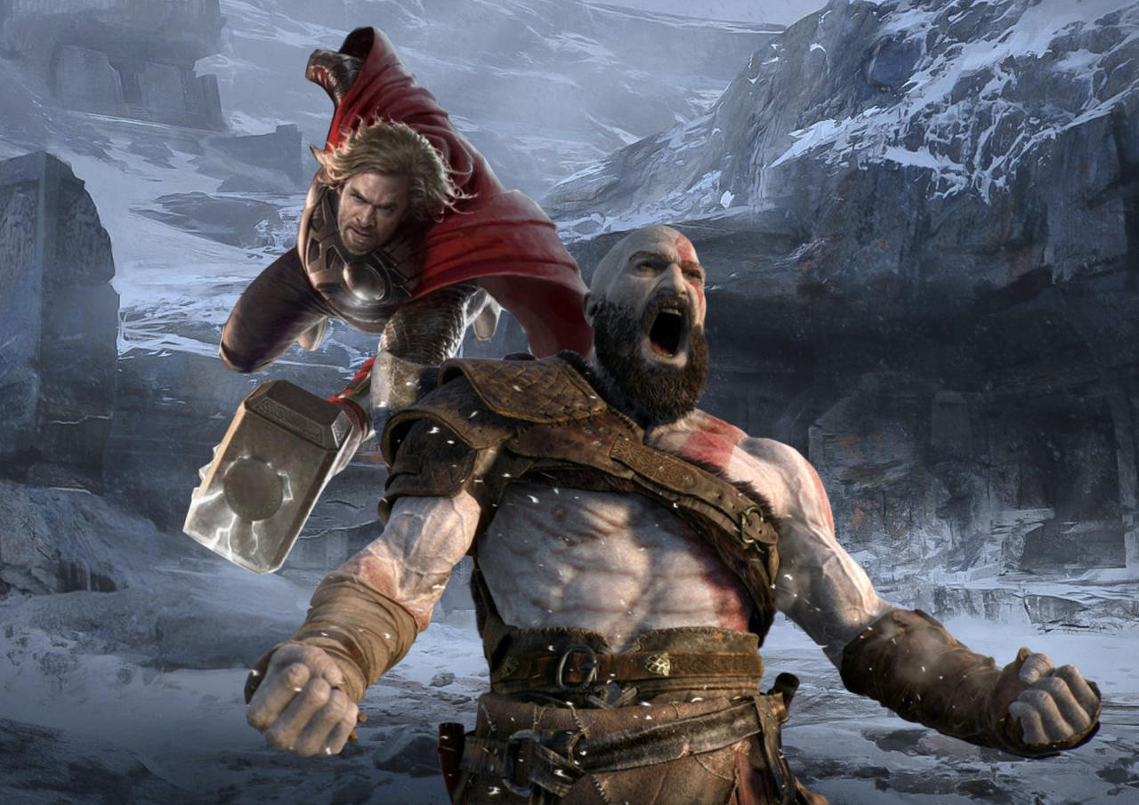 Kratos Vs Thor And Heimdall by DarkKomet on DeviantArt
