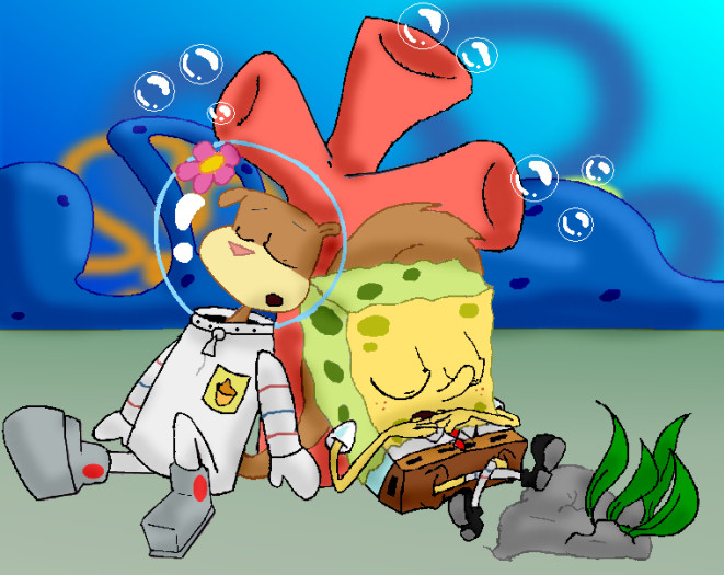 spongebob and sandy sleep