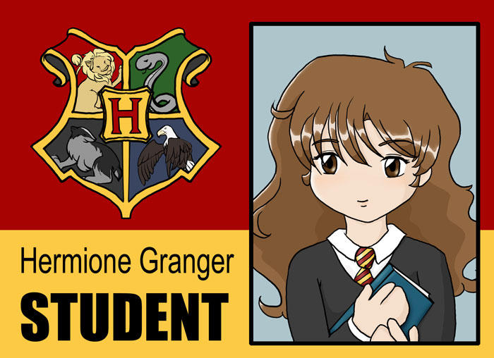 Hogwarts Student ID Badge - Hermione Granger by AngelaCross on DeviantArt Hogwarts Student ID Badge - Hermione Granger by AngelaCross on DeviantArt