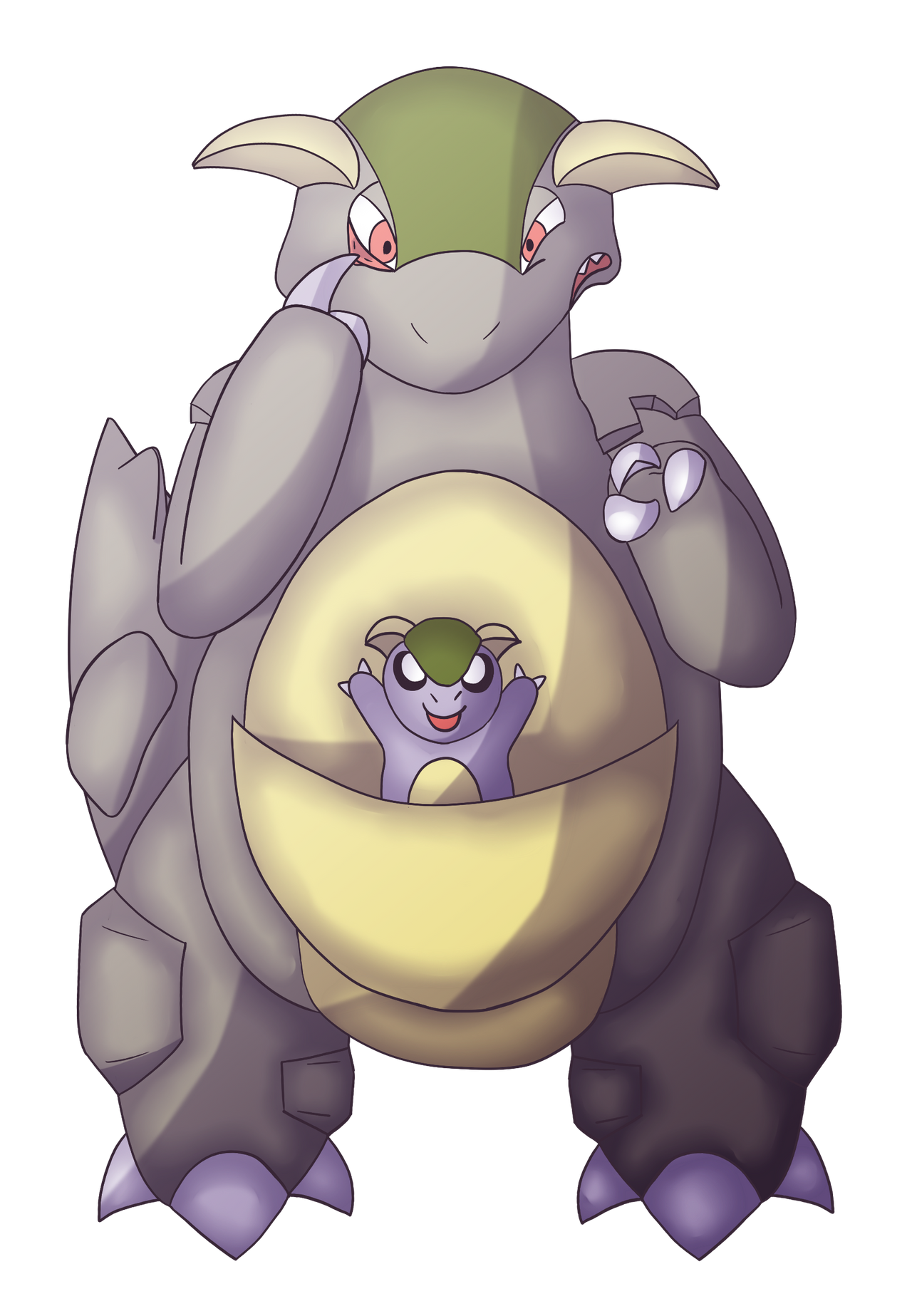 Shiny Kangaskhan by LittlePapership on DeviantArt