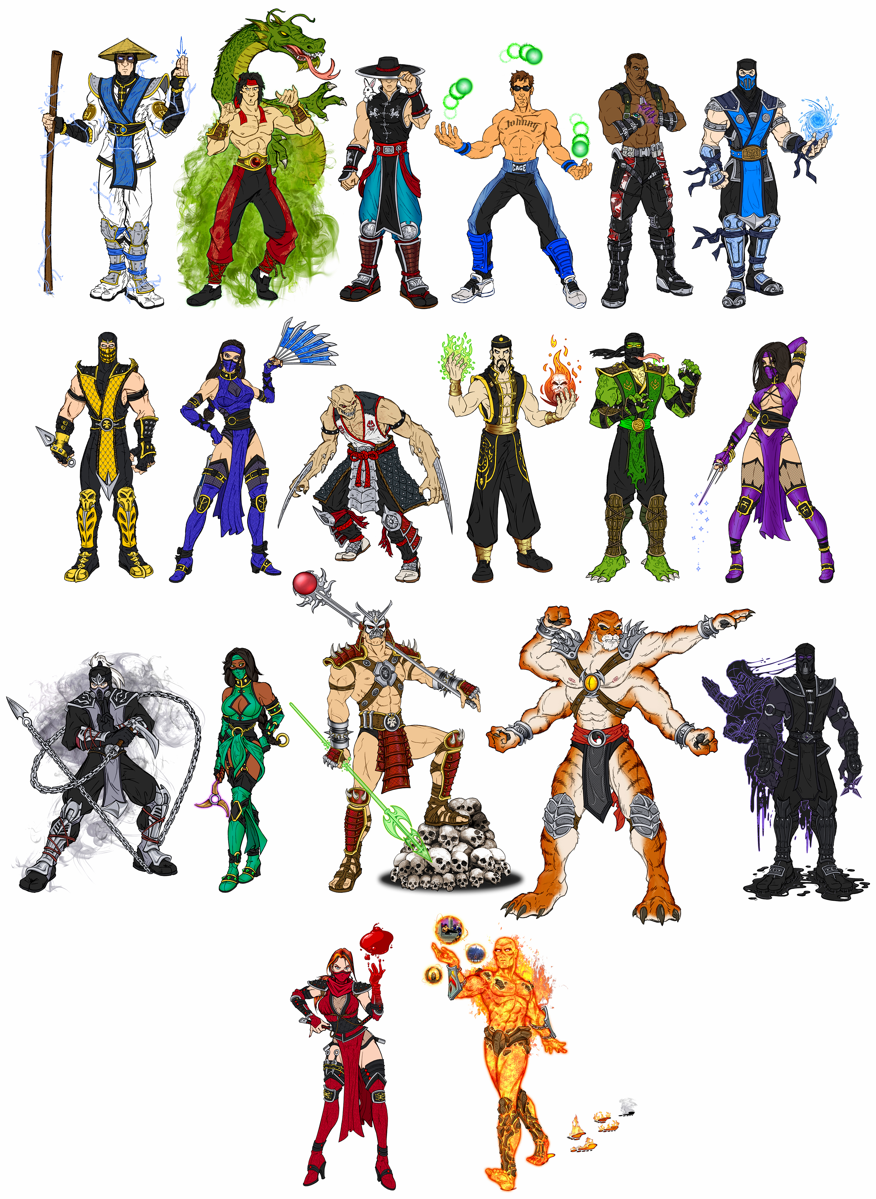 Mortal Kombat 2 - Primary Costumes (W.I.P.)