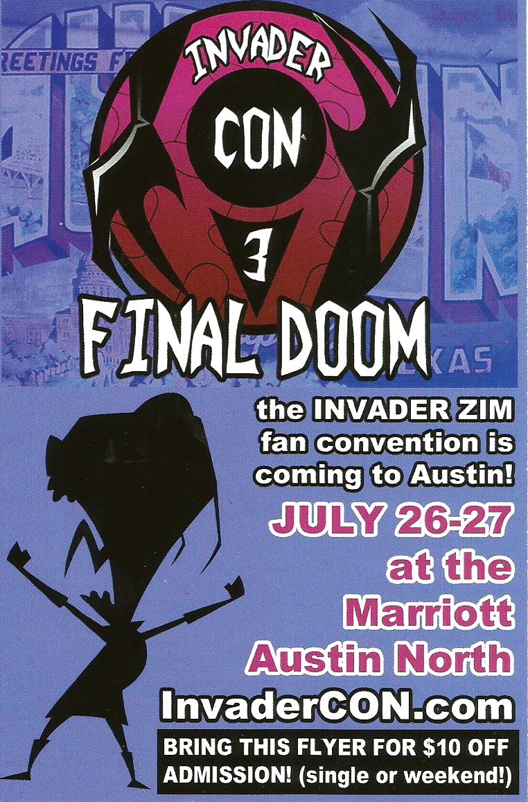 ( Invader Zim ) InvaderCon 3 Final Doom Flyer Scan