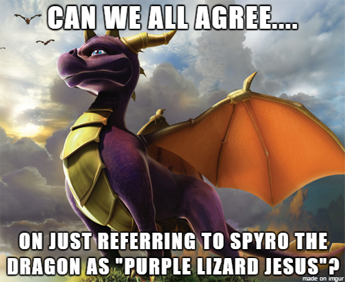 ( Spyro the Dragon ) Purple Lizard Jesus Meme