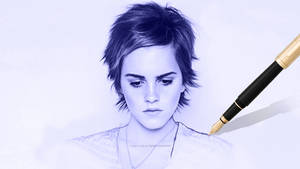 My Emma Watson drawing in the pen manipulation