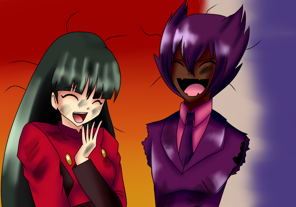 Screencap Redraw - Pokemon - Sabrina and Haunter