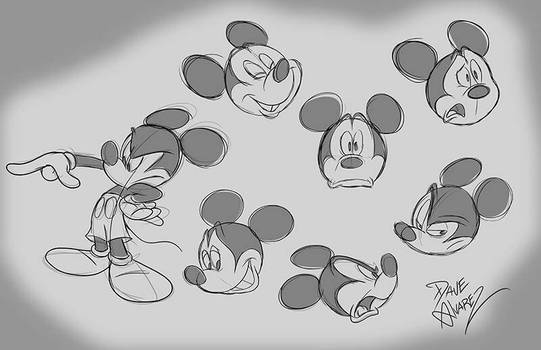 Mickey Mouse studies by yours truly. 