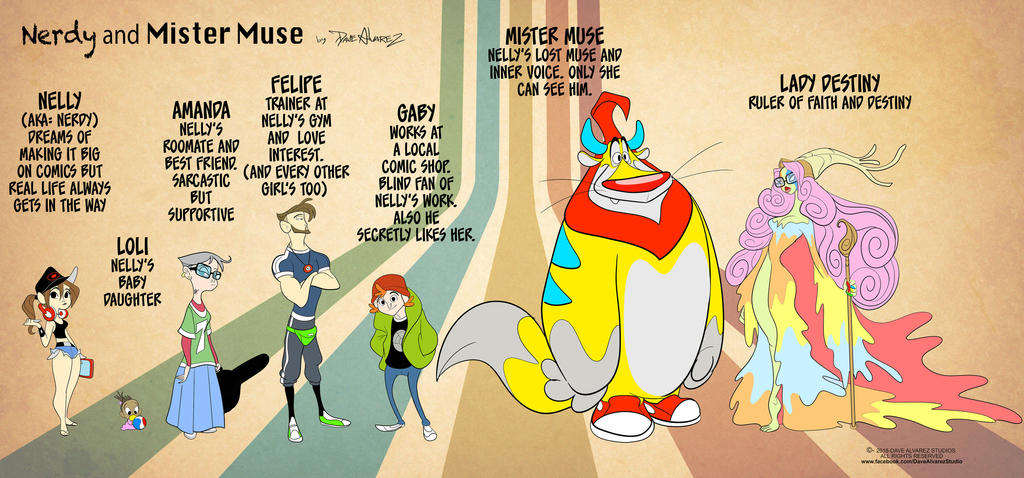 Nerdy and Mister Muse character lineup by DaveAlvarez on DeviantArt