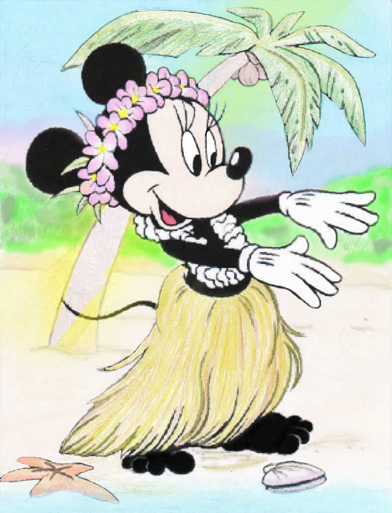 Hula-Dancing Minnie by MellowSunPanther on DeviantArt