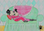 Mickey and Minnie Sleeping Together by MellowSunPanther