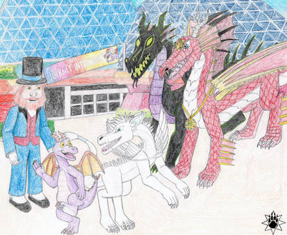 Angalithar, Maleficent, and Canvas in Epcot