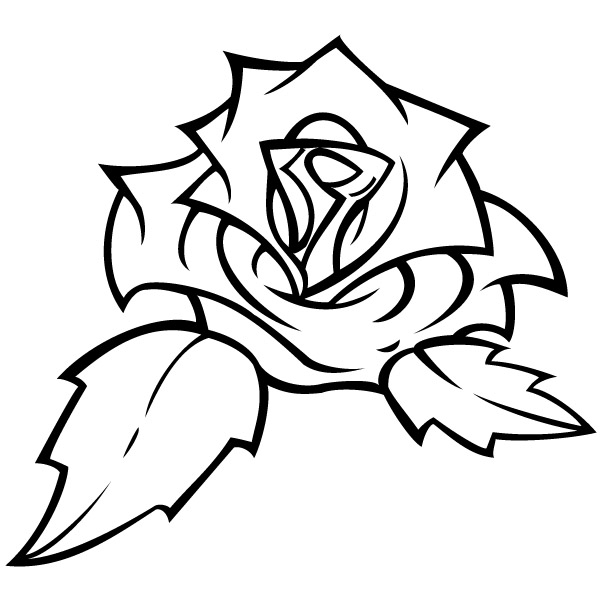 Old-new school tattoo rose