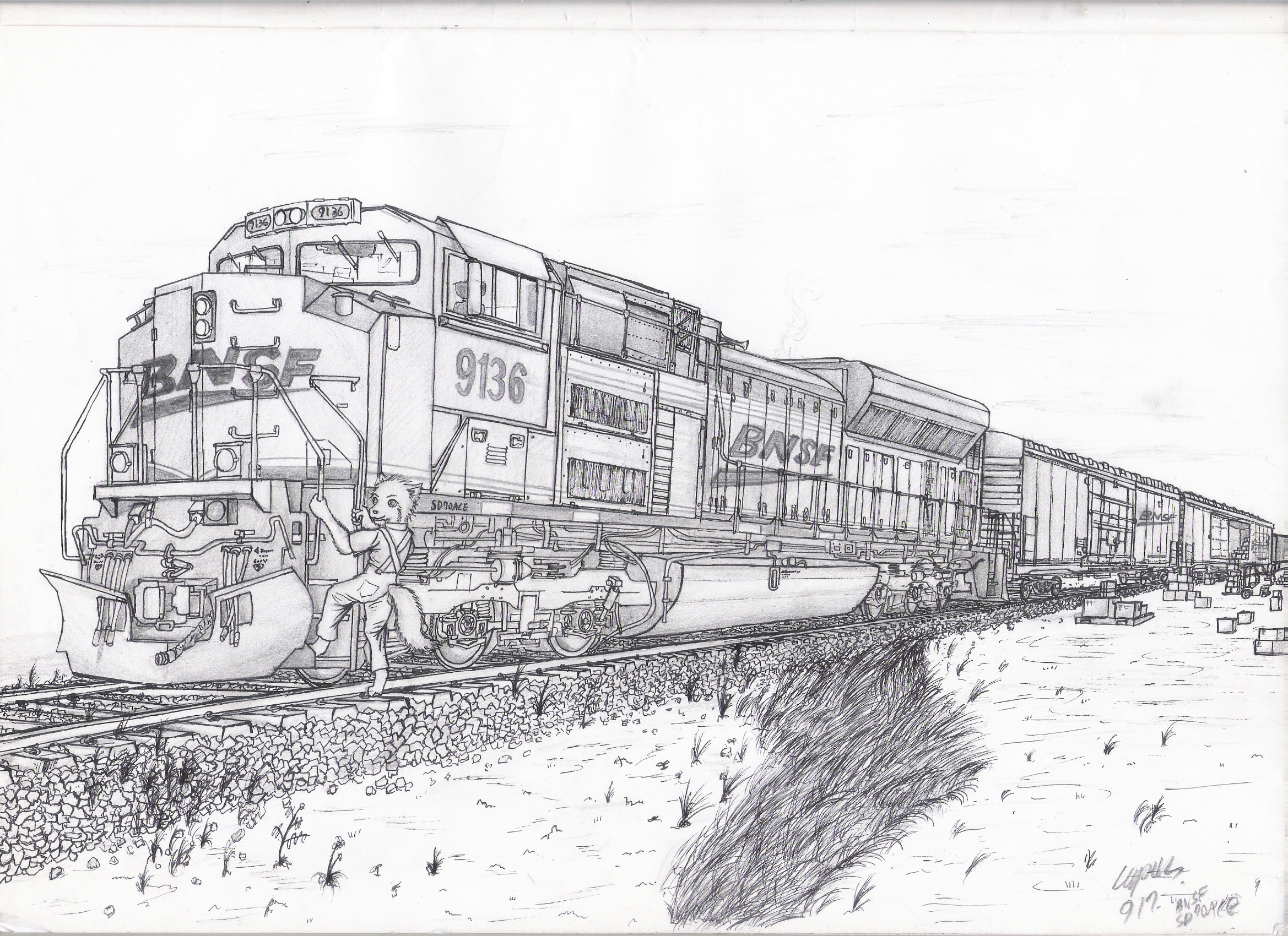 BNSF 9136 EMD SD70ACe by MerQrous on DeviantArt