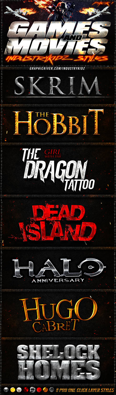 Game and Movies Photoshop Styles by Industrykidz