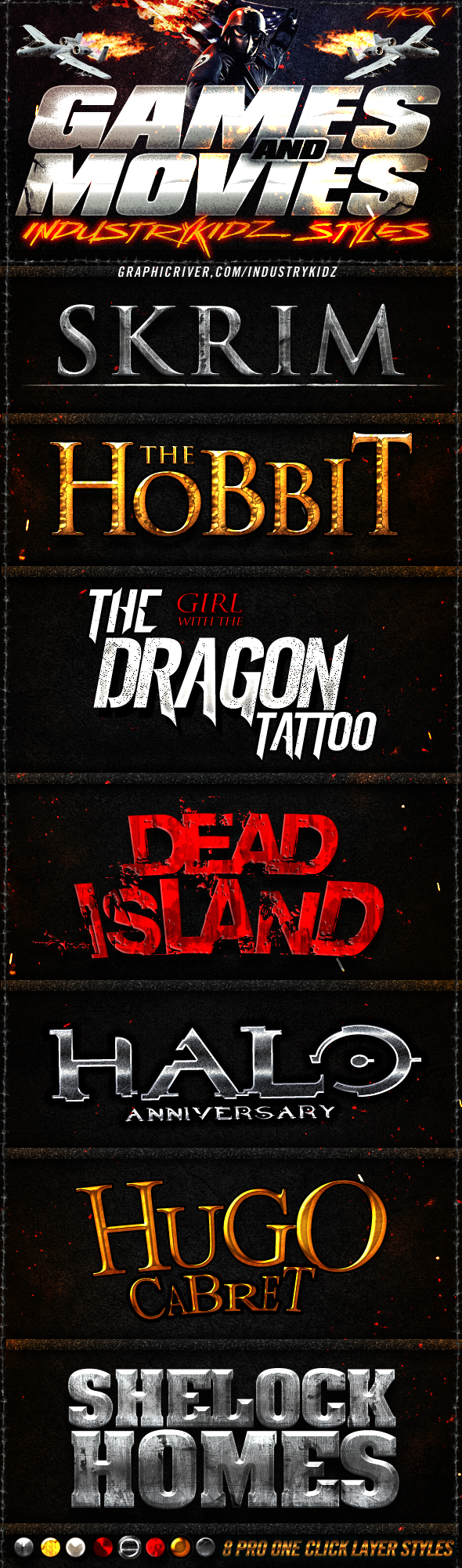Game and Movies Photoshop Styles by Industrykidz