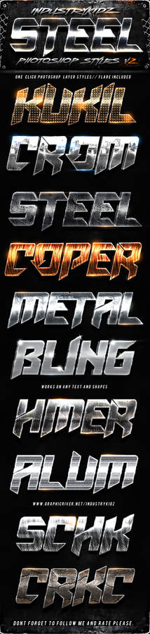 Metal Steel Photoshop Layers Styles V2
