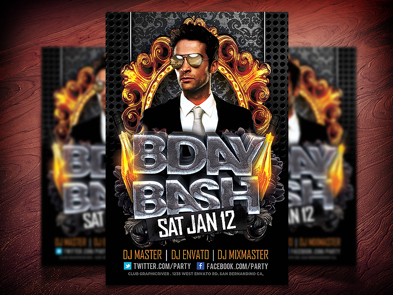 Birthday Party Flyer PSD