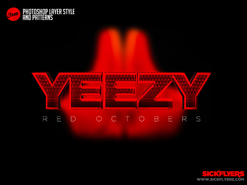 Free Yeezy Red Octobers Photoshop Layer Style