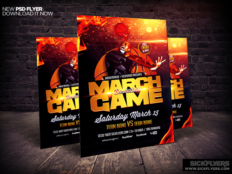 March Madness Basketball Flyer Template