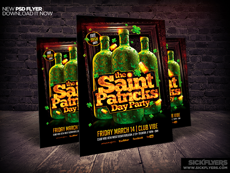 St. Patricks Day Party Flyer PSD