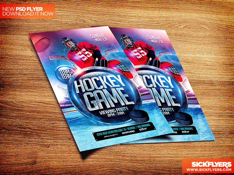 Hockey Match Flyer Template PSD