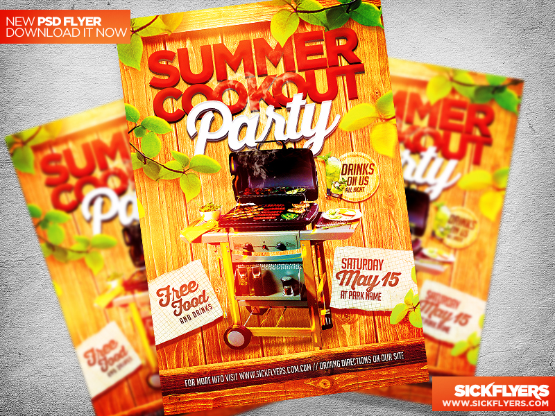 summer cookout party flyer