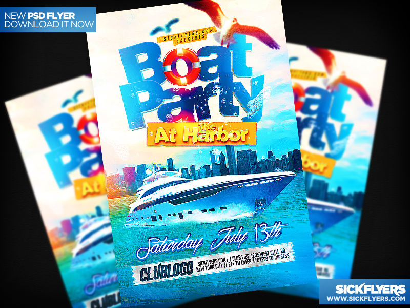 Boat Party Flyer Template PSD