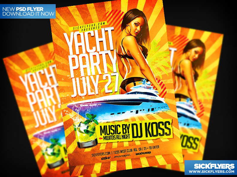 Yacht Party Flyer Template PSD