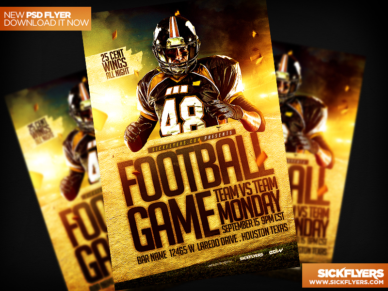 Football Game Flyer Template PSD