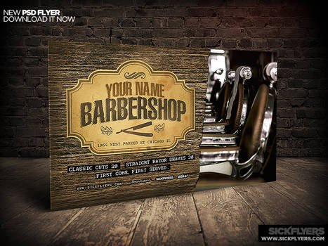 Barbershop Flyer Template Horizontal PSD