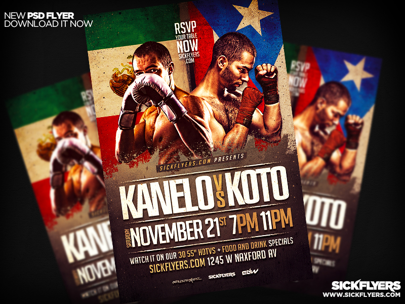 Canelo Vs Cotto Flyer PSD