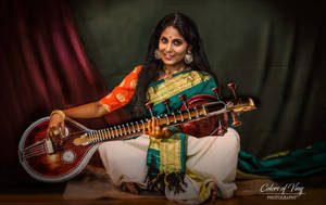 Lady with Veena by vinigal123