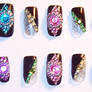 Rainbow Rhinestone Nails