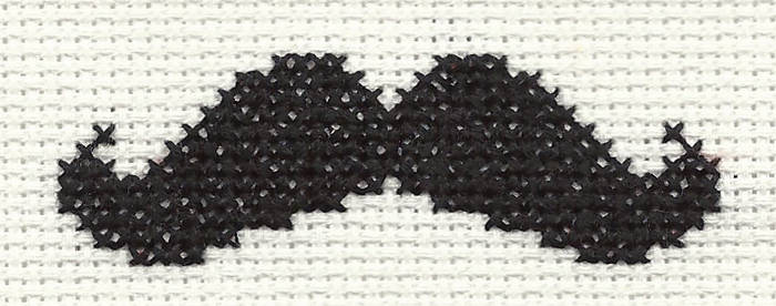 moustache cross-stitch