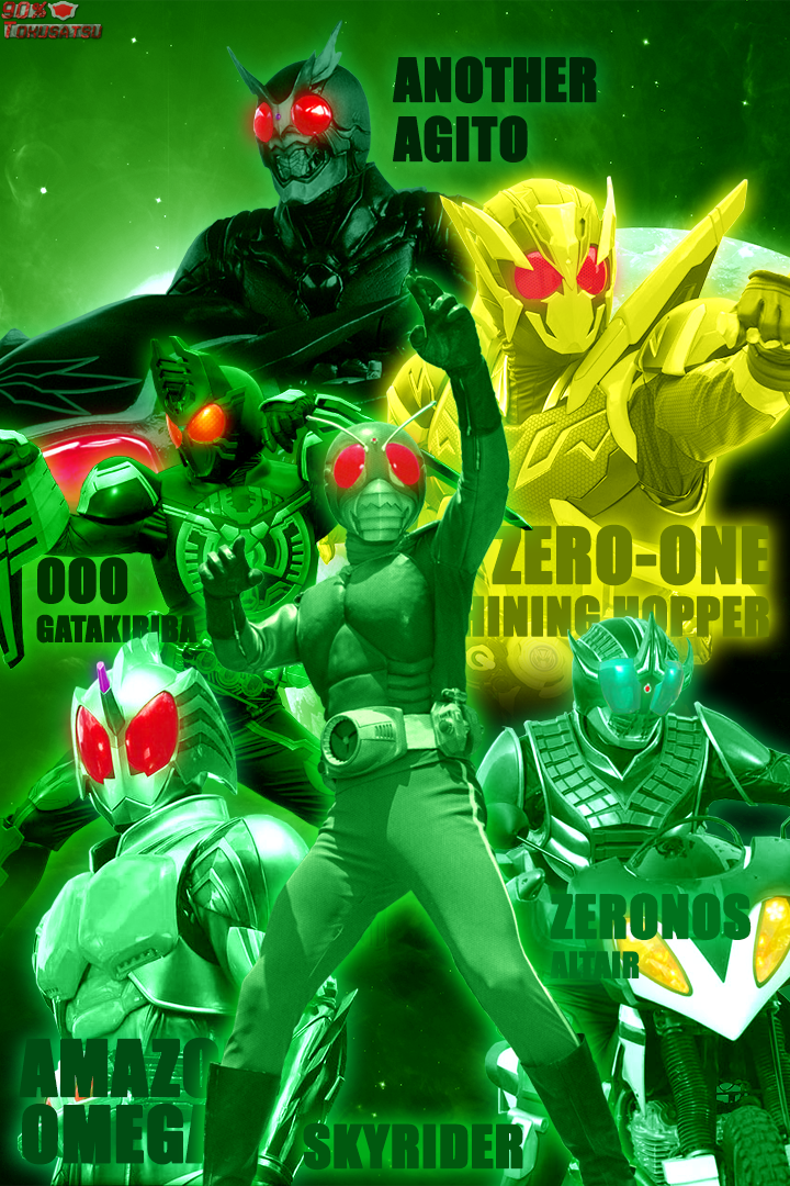 Green Kamen Riders by 90PerToku on DeviantArt