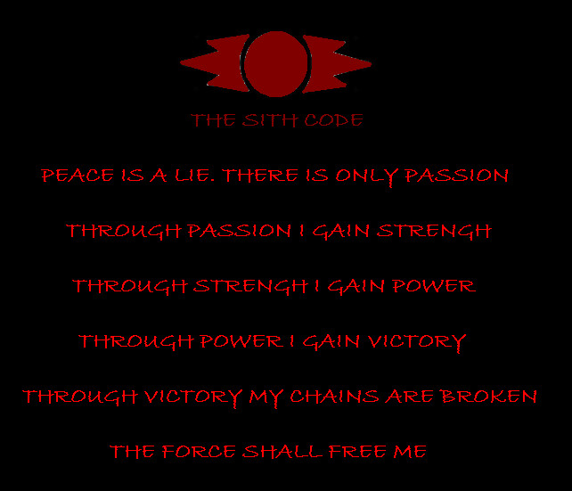 Sith Code Explained Star Wars - The Sith Code by DoctorWhoOne on DeviantArt