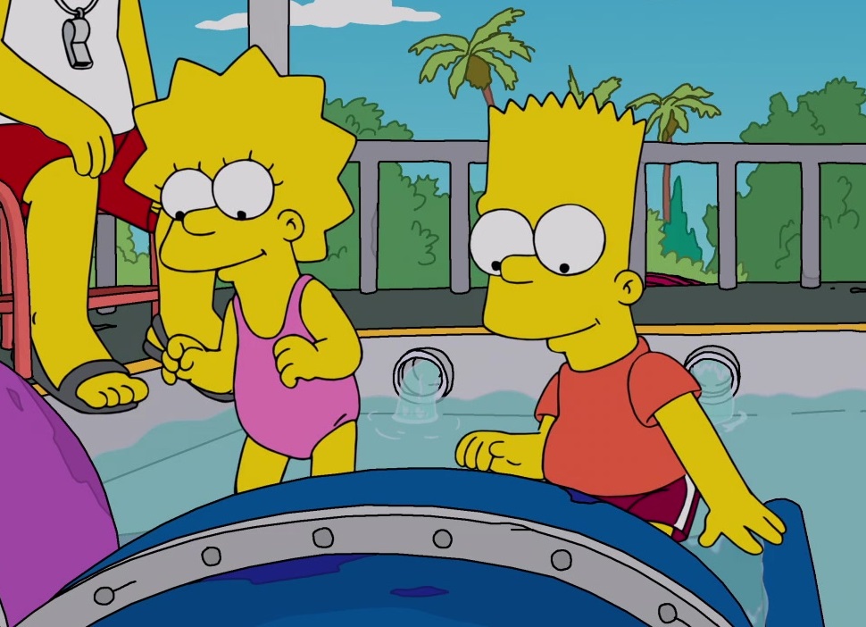 Simpsons Pool Mess Swimsuit Simpson Siblings Are So Ready To Slide! by TheReedster on ...